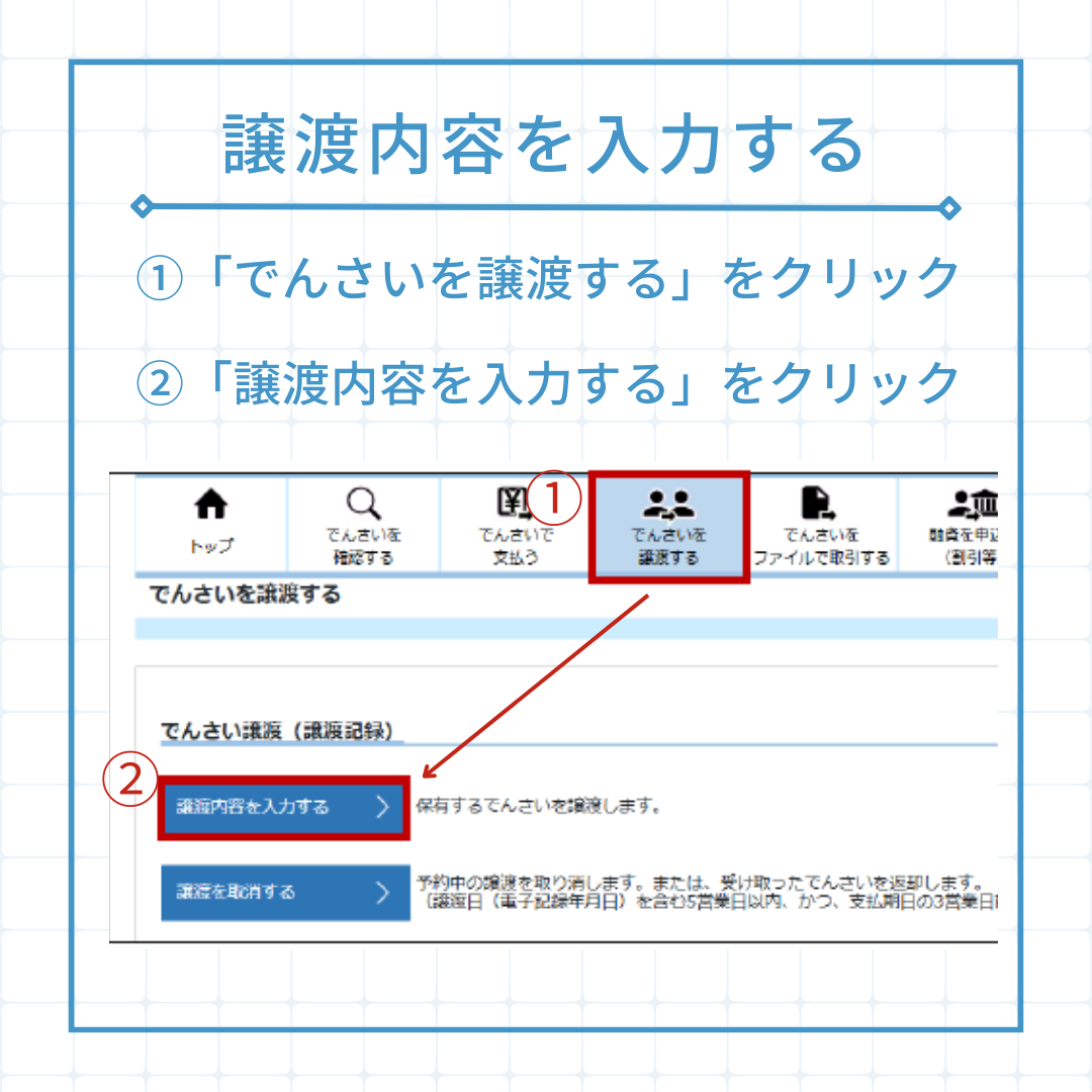 でんさい譲渡手順1
